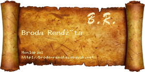 Broda Renáta névjegykártya